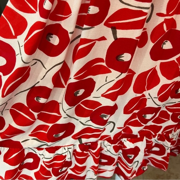 Karakorum Floral Poppy Print V Neck Fit & Flare Short Sleeve Dress Women’s Sz Lg - Picture 13 of 14